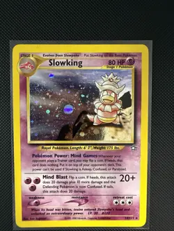 Pokemon Neo Genesis Slowking 14/111 Holo Rare Unlimited LP with Swirl - Image 3