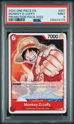 2022 One Piece Promos Monkey D. Luffy #001 Promotion Pack 2022 PSA 9 - Image 1