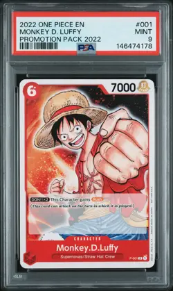 2022 One Piece Promos Monkey D. Luffy #001 Promotion Pack 2022 PSA 9 - Image 1