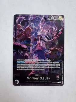 NM Monkey.D.Luffy OP09-061 Alt Art Leader 2nd Anniversary Four Emperors - Image 1
