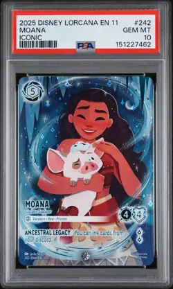 Disney Lorcana - Iconic Moana - Curious Explorer PSA 10 - Image 1