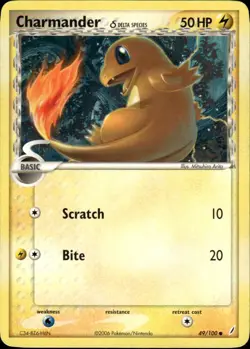 Charmander Delta Species Common Crystal Guardians 49/100 Lightning Pokemon Card - Image 1