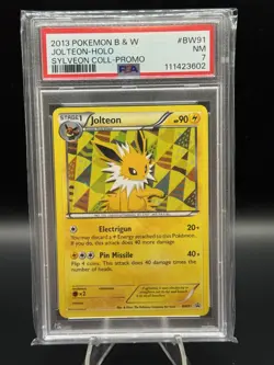 2013 POKEMON BW PROMO BW91 JOLTEON-HOLO SYLVEON COLLECTION PSA 7 Graded Card - Image 2