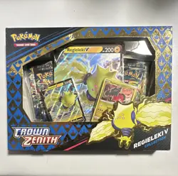 Pokemon Crown Zenith Regieleki V Collection Box 5 Cards Promo Boosters EN - Image 1