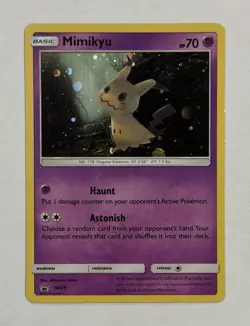 Pokemon Mimikyu Card SM29 Promo Holo Rare Sun & Moon Black Star TCG Light Play - Image 1