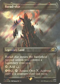 MTG Barad-dur (0751) *Surge Foil* Borderless The Lord of the Rings NM - Image 1