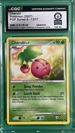 Pokemon Cherubi 2007 POP Series 6 Guinness World Record CGC AU - Image 3