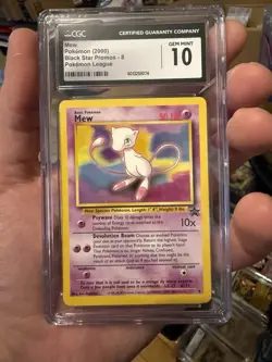 CGC 10 Mew 2000 Black Star Promos 8 Pokemon League Pokemon Card NON HOLO - Image 1
