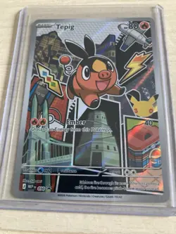 Tepig First Partner Illustration Rare Promo 050 Pokemon - Image 1