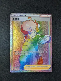 Pokemon TCG Bede 207/202 Sword & Shield Base Set Secret Rare Full Art NM - Image 1