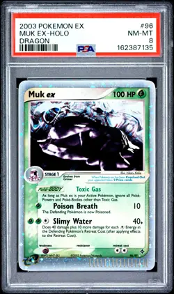 2003 POKEMON EX DRAGON #96 MUK EX-HOLO PSA 8 - Image 1