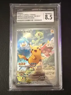CGC 8.5 Pikachu Scarlet & Violet Promo CHINESE Pokemon 001/SV-P NM/Mint + Graded - Image 1