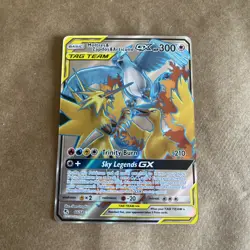 Pokemon Moltres & Zapdos & Articuno GX TAG TEAM Full Art Holo 66/68 Hidden Fates - Image 1