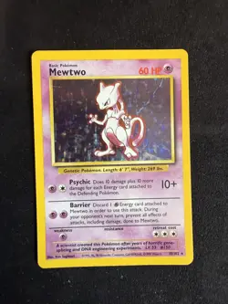 Mewtwo 10/102 Holo Rare Base Set Unlimited Pokemon LP - Image 1