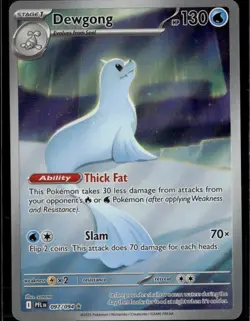 Dewgong Illustration Rare ME02: Phantasmal Flames 097/094 Water Holo Pokemon Car - Image 1