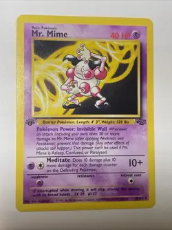 Pokemon TCG 1st Edition Mr. Mime 22/64 Jungle Rare Grade Worthy Amazing Conditio - Image 1