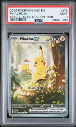 2026 POKEMON ASC EN-ASCENDED HEROES SPECIAL ILLUSTRATION RARE PIKACHU EX PSA 9 - Image 1