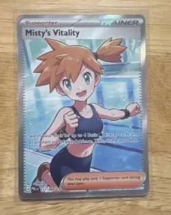 Pokemon Misty's Vitality 111/084 Ultra Rare Pitch Black Holo Near Mint Full Art - Image 1