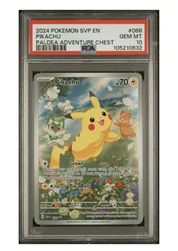 2024 POKEMON SVP PALDEA ADVENTURE CHEST PALDEA ADVENTURE CHEST PIKACHU PSA 10 - Image 1