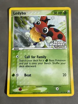 Ledyba 64/109 Reverse Holo Stamped Ex Team Rocket Returns 2004 Pokemon Card - Image 1