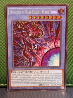 YUGIOH MAGICIAN OF DARK CHAOS - BLACK CHAOS CORI-EN027 CHAOS ORIGINS SECRET RARE - Image 1