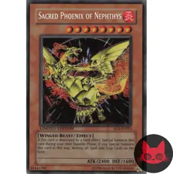 Yugioh Sacred Phoenix of Nephthys EEN-ENSE3 Secret Rare Limited Edition NM - Image 1
