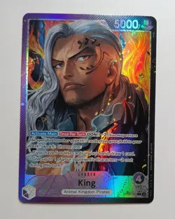 King OP08-057 Alternate Art Leader Holo Foil One Piece TCG Card Game NM/M - Image 1