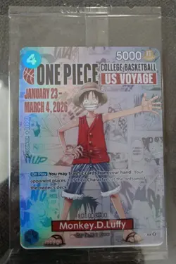 One Piece Monkey D Luffy P-055 US Voyage Basketball Promo - SEALED - Image 1