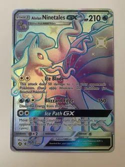 Pokemon Alolan Ninetales GX Full Art Holo Card SV53/SV94 NM Condition - Image 1