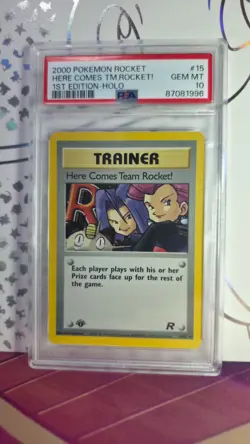 Here Comes Team Rocket 1st Edition Team Rocket Holo PSA 10 Pokemon card #15 Mint - Image 3