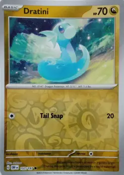 157/197 DRATINI REVERSE HOLO OBSIDIAN FLAMES POKEMON CARD - Image 1