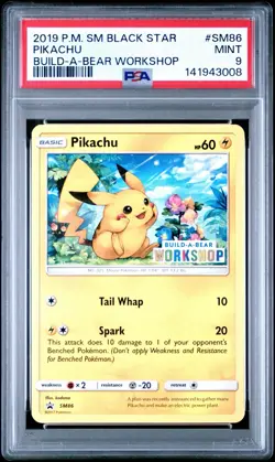 Build a Bear Pokemon Card Pikachu SM86 Promo Trading Card TCG PSA 9 Graded - Image 1