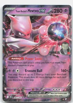 Team Rocket's Mewtwo ex 81/182 Holo League & Championship Cards Pokemon NM - Image 1