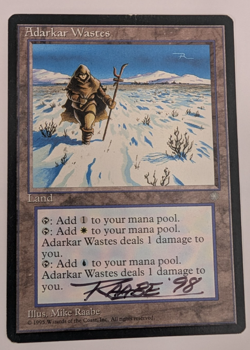 Adarkar Wastes 1995 Wizards Of The Coast Mike Raabe '98 Signed Ice Age Card - Image 1