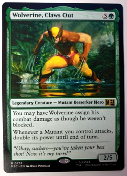 Wolverine, Claws Out - MTG Marvel Super Heroes Commander - 0737 NM - Image 1