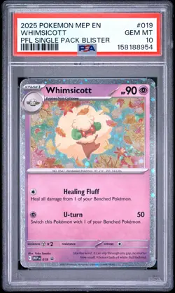 2025 POKEMON MEP EN-ME BLACK STAR PROMO #019 WHIMSICOTT PSA 10 - Image 1