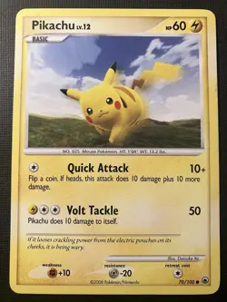 Pikachu 70/100 Pokemon Diamond & Pearl Majestic Dawn 2008 Regular LP - Image 1