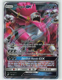 2019 Pokemon, Team Up, #96/181 Hoopa GX, Holo Ultra Rare LP - Image 1