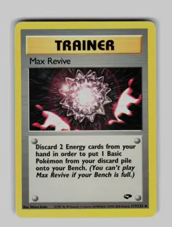 Max Revive 117/132 Uncommon Gym Challenge Pokemon Unlimited Moderately Played - Image 1