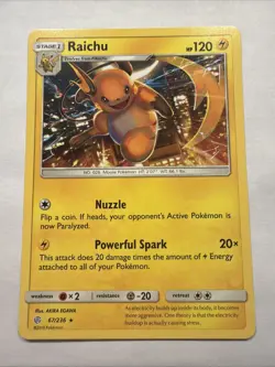 Raichu 67/236 Rare Cosmic Eclipse Pokemon Near Mint - Image 1