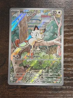 Meowth Illustration Rare Holo ME02: Phantasmal Flames 106/094 Pokemon NM - Image 1