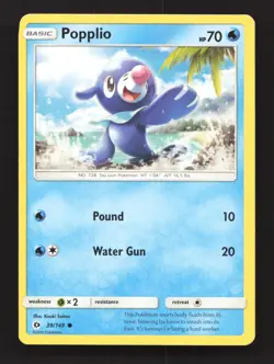Popplio 39/149 Common SM Base Set Pokemon Lightly Played - Image 1