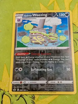 Galarian Weezing 096/198 Rare Chilling Reign Pokemon Reverse Holo Near Mint - Image 1