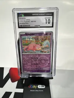 2023 Pokemon Paldea Evolved Slowpoke Slowpoke Common Reverse Holo CGC 10 - Image 1