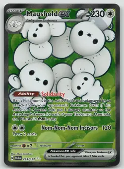 Pokemon Maushold ex 233/182 Paradox Rift Ultra Rare Holo NM - Image 1
