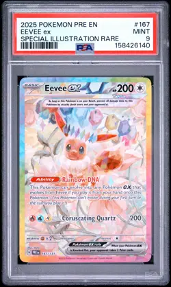 2025 POKEMON PRE EN-PRISMATIC EVOLUTIONS #167 EEVEE EX PSA 9 - Image 1