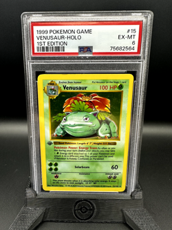 1999 Pokemon Game Venusaur Holo 1st Edition PSA 6 EX-MT #15 Base - Image 1