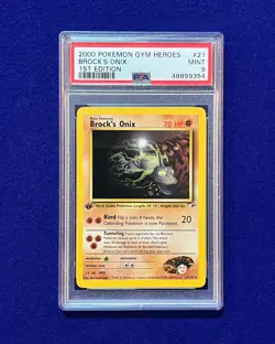 PSA 9 Brock's Onix #21 1st Edition Gym Heroes 2000 Pokemon MINT - Image 1