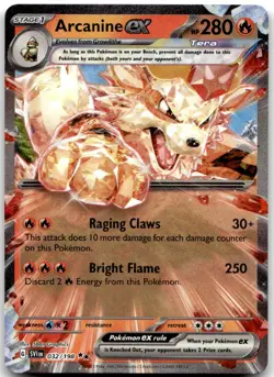 Arcanine ex 032/198 Double Rare Scarlet & Violet Pokemon Holo Near Mint - Image 1