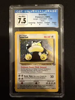 1999 POKEMON JUNGLE #11/64 SNORLAX HOLO RARE CGC 7.5 - Image 1